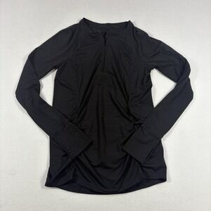 Athleta Pullover Womens S Black Heather Half Zip Long‎ Sleeve Running Gym Pocket